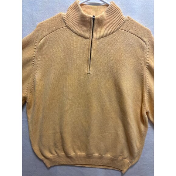 Vineyard Vines XL Yellow Half-Zip Sweater By Shep & Ian 100% Cotton Ribbed Colla - Picture 2 of 13